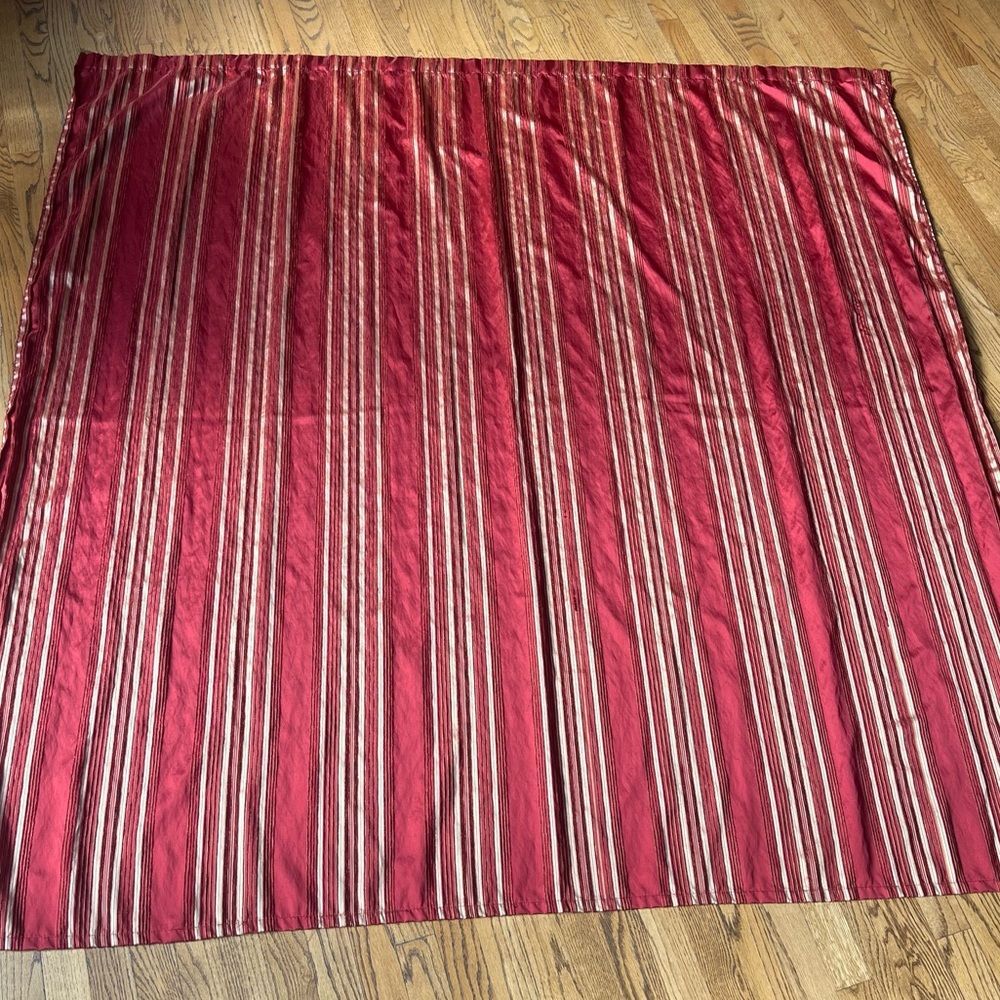 Waverly Home Luxury Gold Red Stripe Shower Curtain 70's
